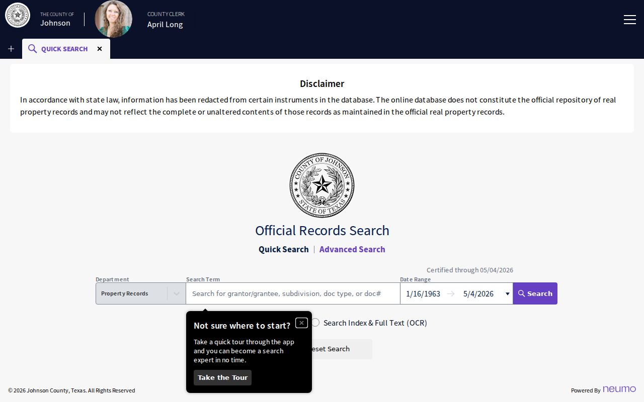 Johnson County residents directory official deed index search