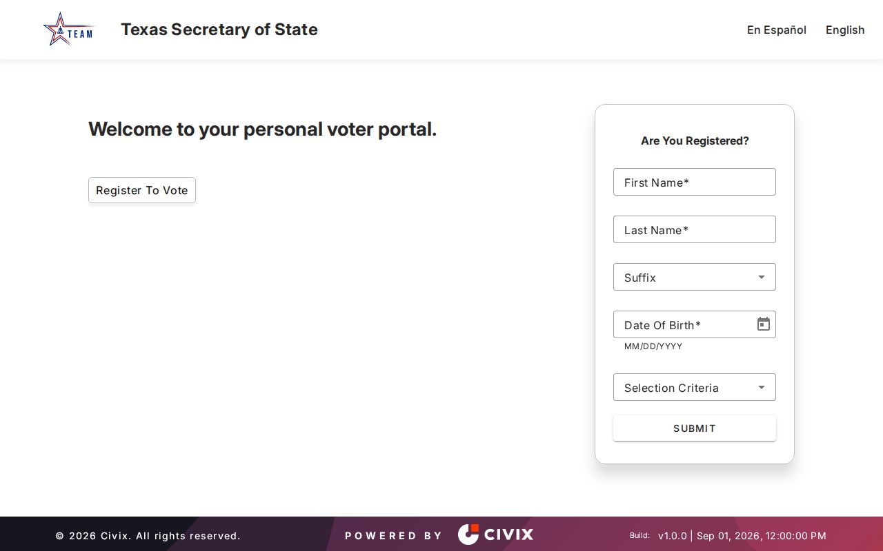 Johnson County residents directory Texas voter lookup form